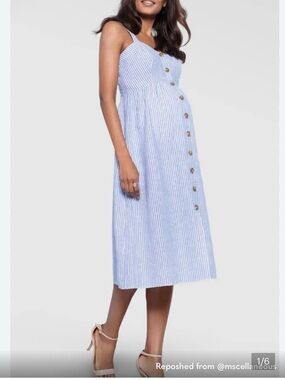 Seraphine Blue & White Striped Adalia Dress